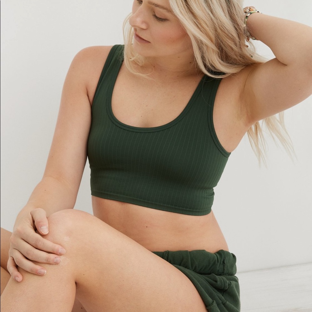 Aerie Ribbed Seamless Tank Bra